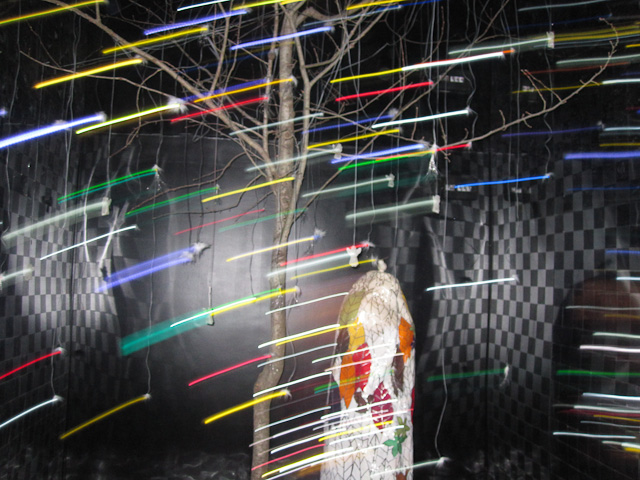 Rainbow Dioroma with Tree and Sculpture