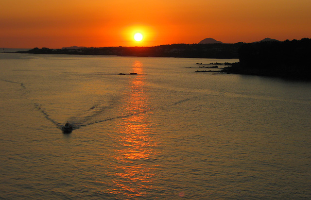 Sunset on a Tropical Island in the Sea